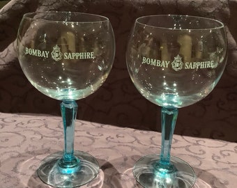 2 Bombay Sapphire Gin cocktail glasses