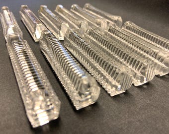 Vintage French Crystal Cutlery Rests, Knife Rests, Set of 12