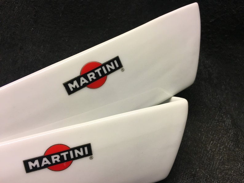 ideal for olives... 2 rectangular Martini vintage appetizer bowls advertising Martini brand logo Martini collection,Martini collector