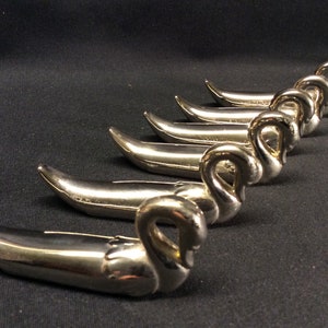 6 vintage verzilverde metalen franse zwaan misslegger, bestekhouder, ideal für mehr tafeldekoration von zilveren huwelijsverjaardag