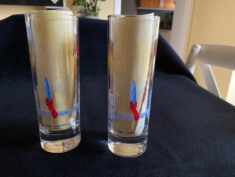 A set of 2 Pere Magloire calvados glasses. long drink calvados, calvados Normandy image 7