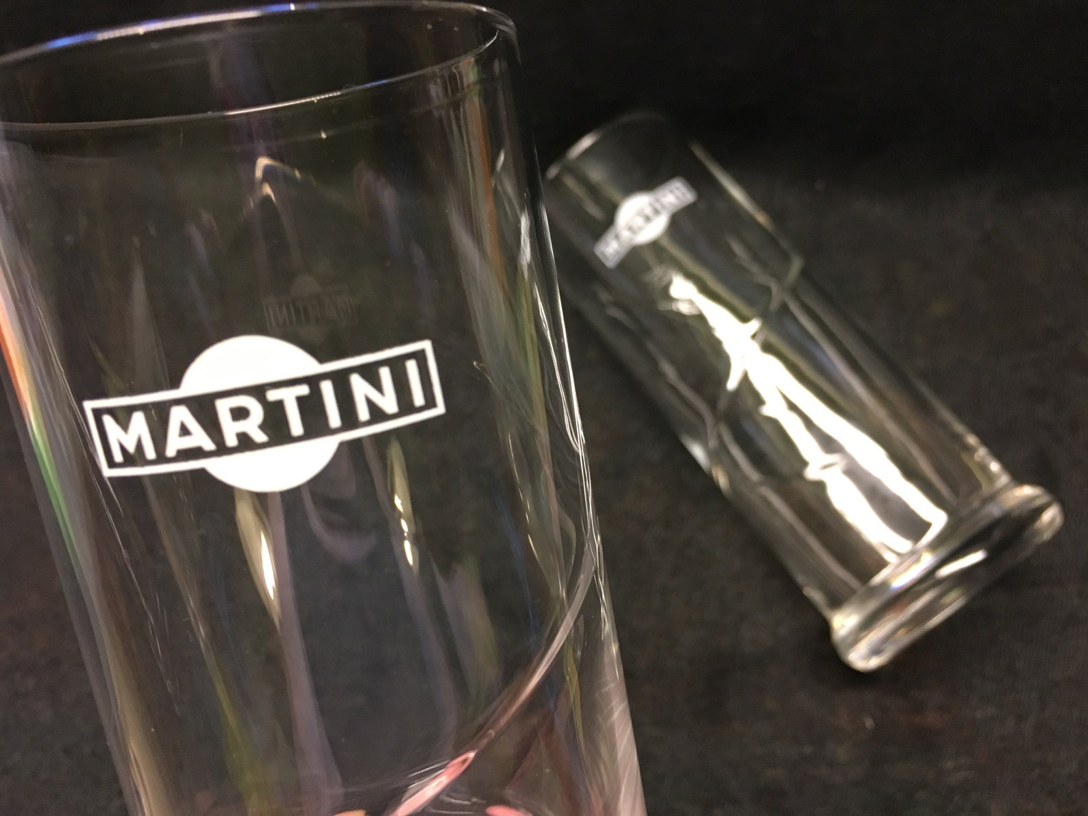 2 Vintage Longdrink Martini Bianco Glasses Advertising Martini Etsy