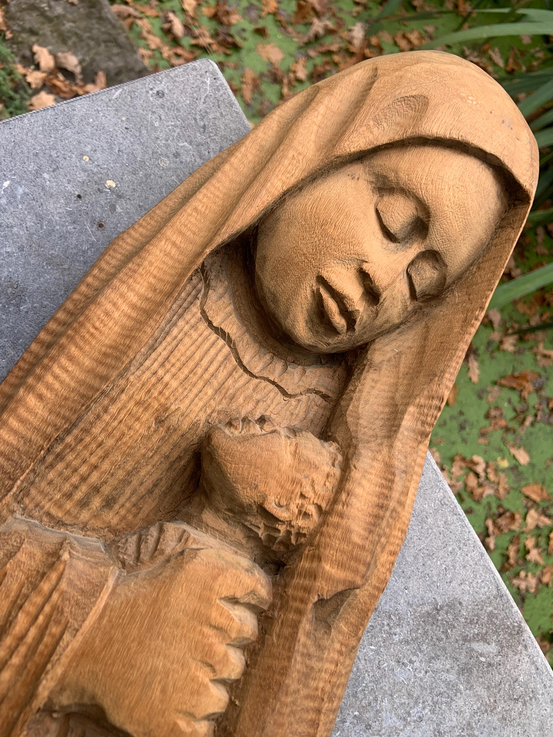 ヴィンテージの聖母子像の木彫り：聖母マリア像 - Etsy 日本