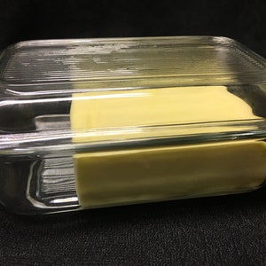 Grand bac à beurre double large en acrylique transparent avec