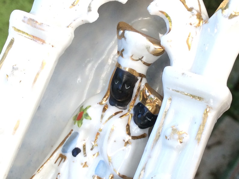 Antique Brussels Porcelain Black Madonna Holy Water Font - Etsy