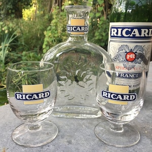 Ricard Carafe Large Glass Model, Water Pitcher, Water Pitcher, Aperitif  South of France, Shabby Chic 