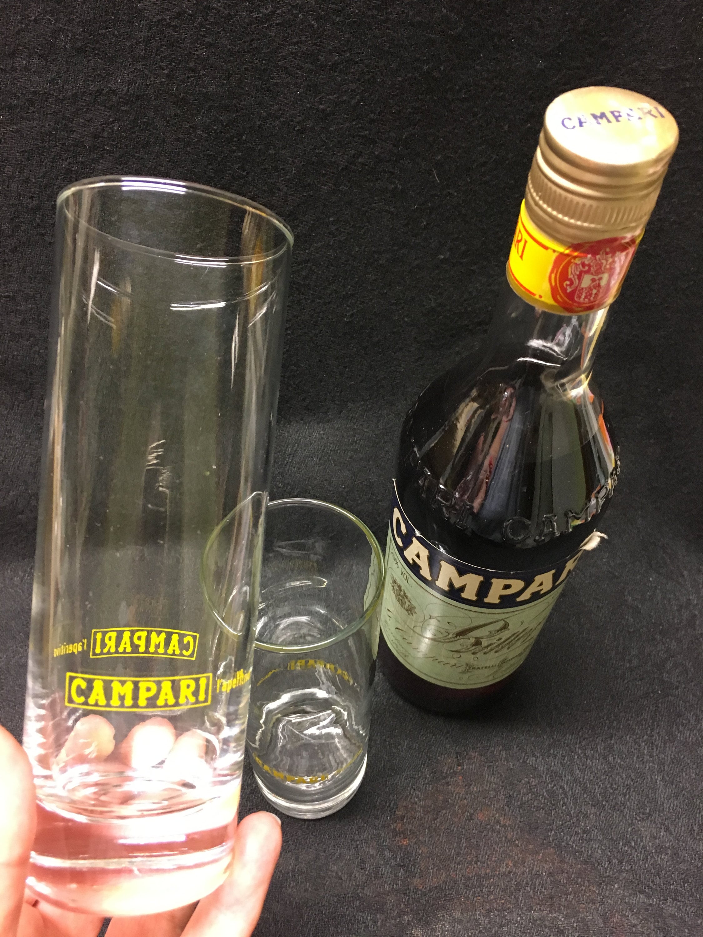 2 Vintage Campari Longdrink Glasses With Yellow Inscription Etsy UK