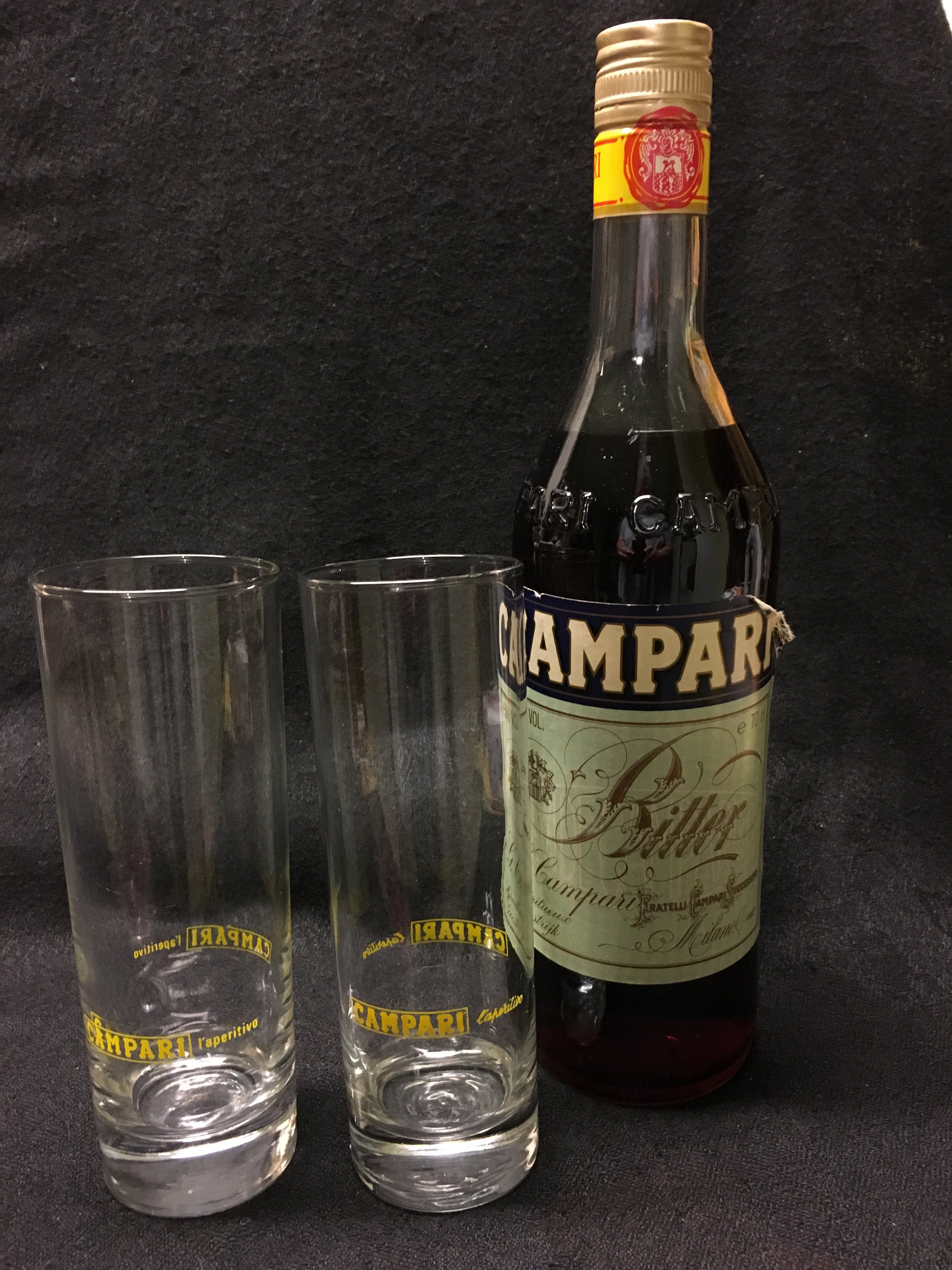 2 Vintage Campari Longdrink Glasses With Yellow Inscription Etsy UK