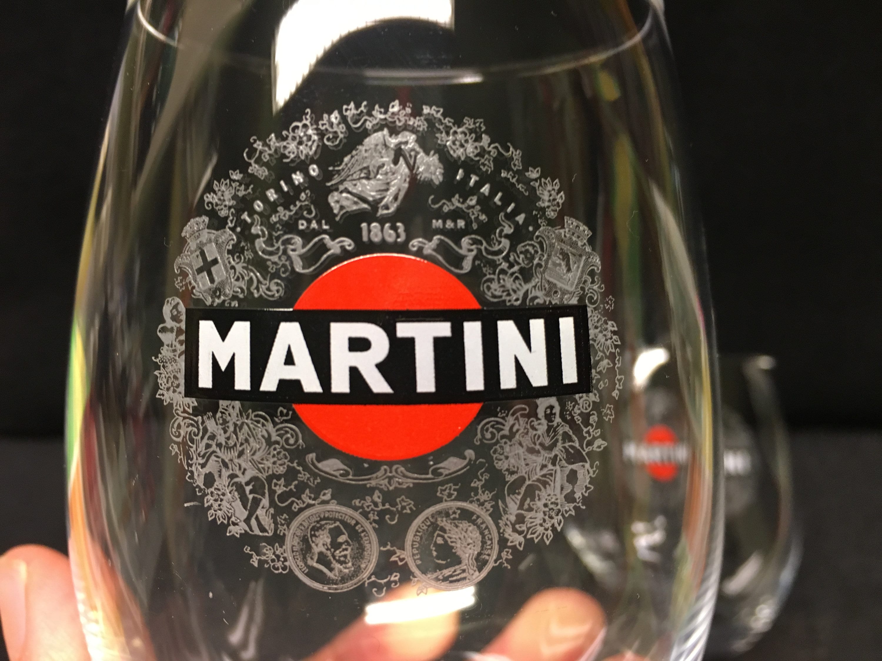 2 Martini Bianco Tonic Glasses Advertising Martini Brand Logo Etsy UK