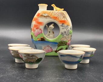 徳利銘入り酒瓶3本セット、ヴィンテージ日本製陶器、装飾用陶器ギフト 