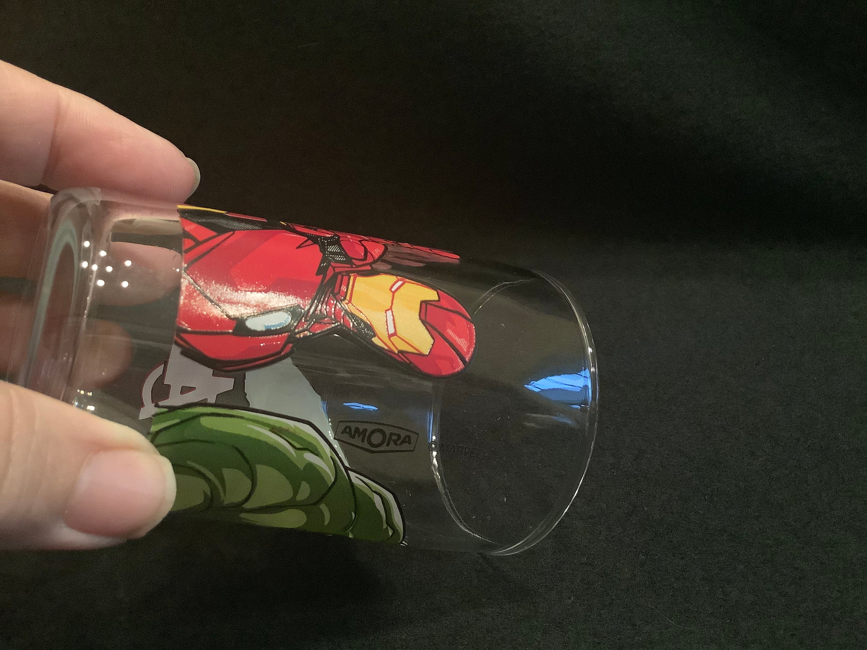 A Vintage Marvel Avengers Hulk and Iron Man Glass From the French ...