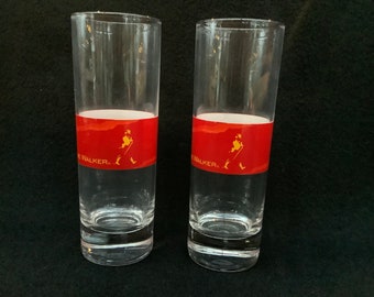 Vintage Johnnie Walker Longdrink Glasses – Red Label, Set of 2