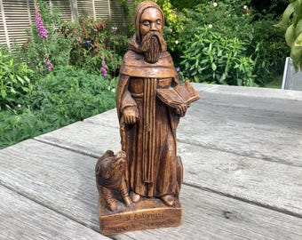 Estatua de resina de San Antonio de Egipto, santo patrón
