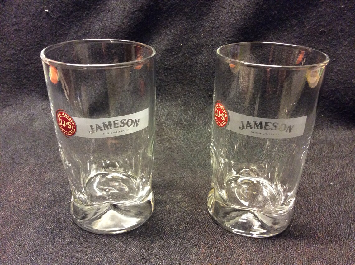 2 Vintage Jameson Irish Whiskey Glasses Tumblers Etsy UK