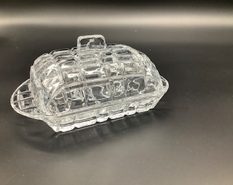 Vintage Glass Butter Dish, Retro Kitchenalia, Last Century