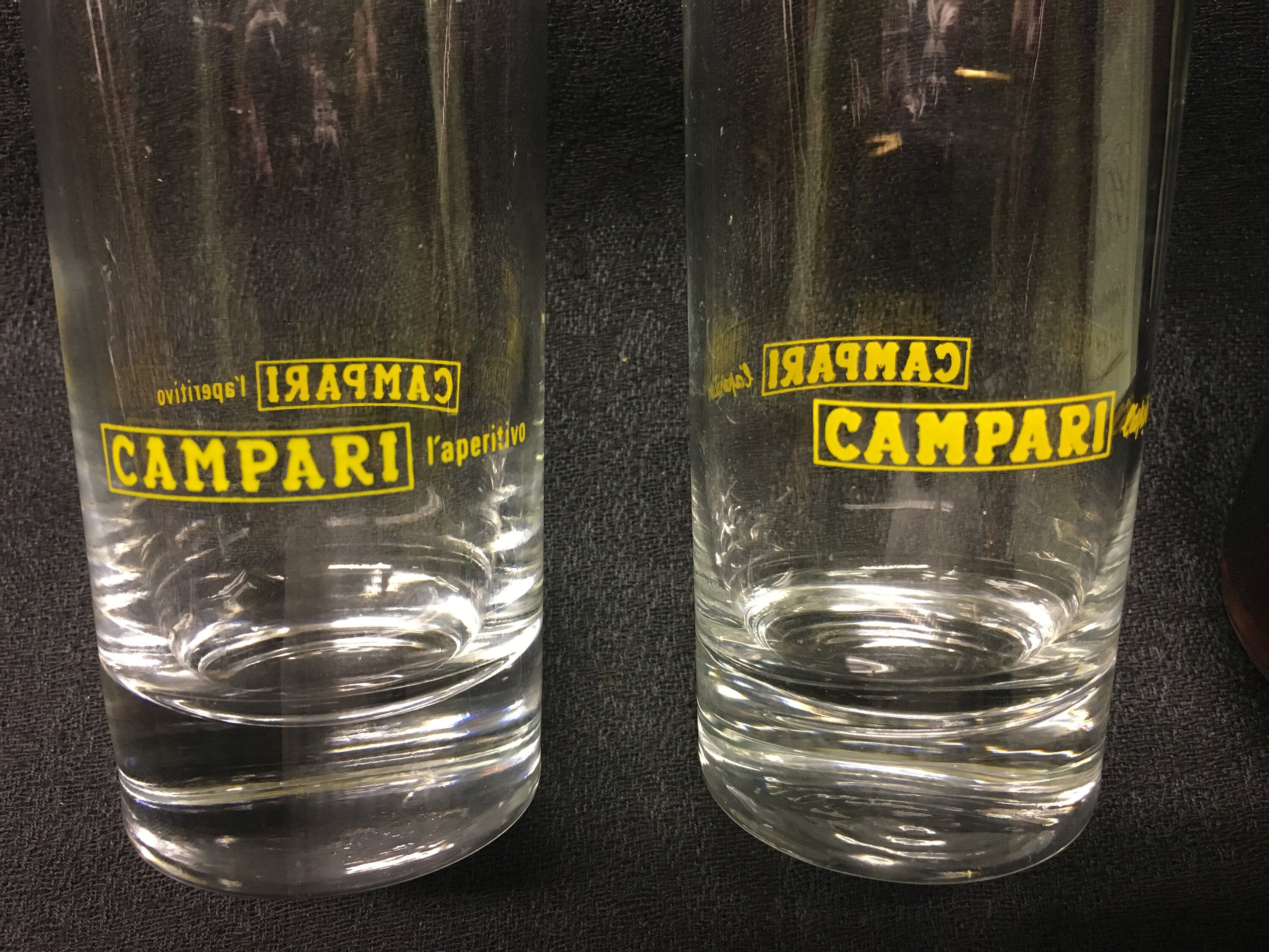 2 Vintage Campari Longdrink Glasses With Yellow Inscription Etsy UK