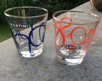 Copas de vermut Martini vintage, juego de 2, publicidad de Martini