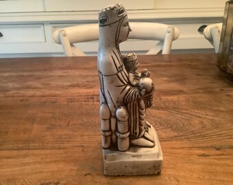 Vintage Montserrat Virgin Mary Statue, Religious Sculpture