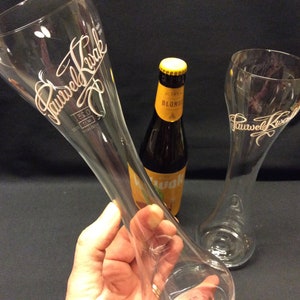 2 vasos Pauwel Kwak de la cervecería belga Pauwels, con fondo plano, de 0,25 litros o 8,45 fl oz