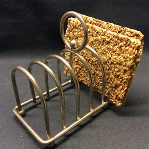 Porta toast retrò vintage placcato argento - Porta toast vintage o porta lettere o tovaglioli, 6 scomparti