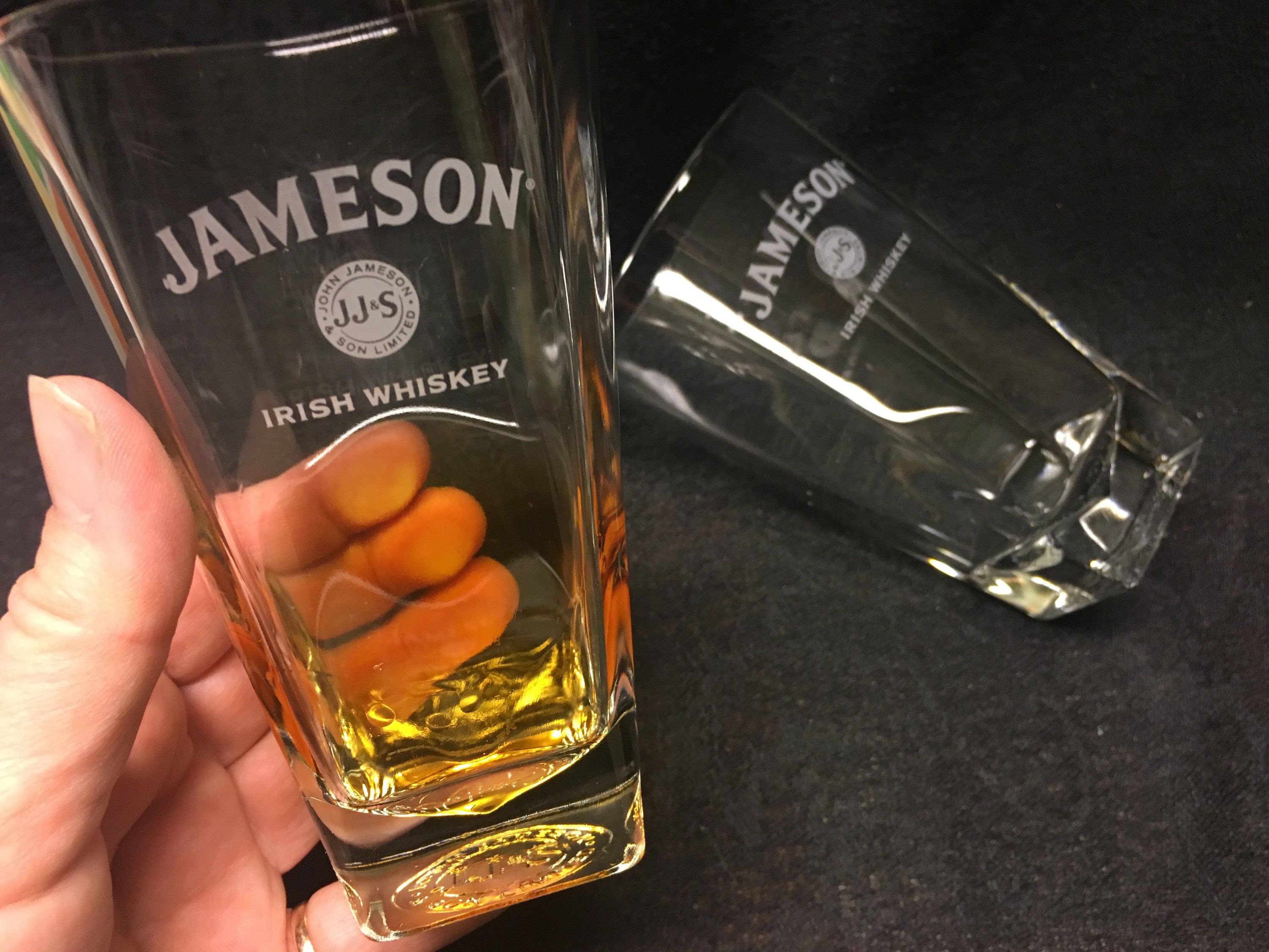 A set of 2 vintage Jameson irish whiskey glasses tumbler Etsy