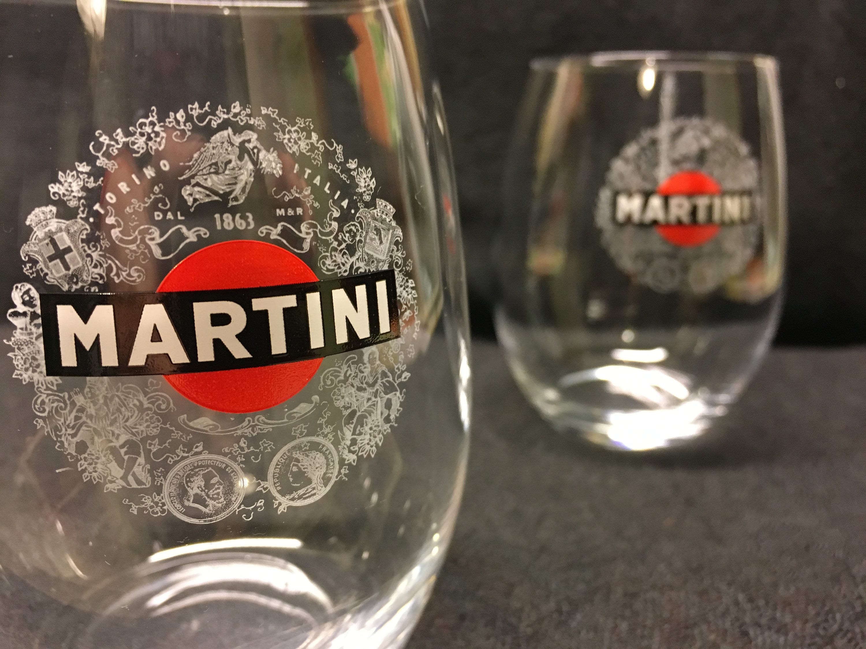 2 Martini Bianco Tonic Glasses Advertising Martini Brand Logo Etsy UK