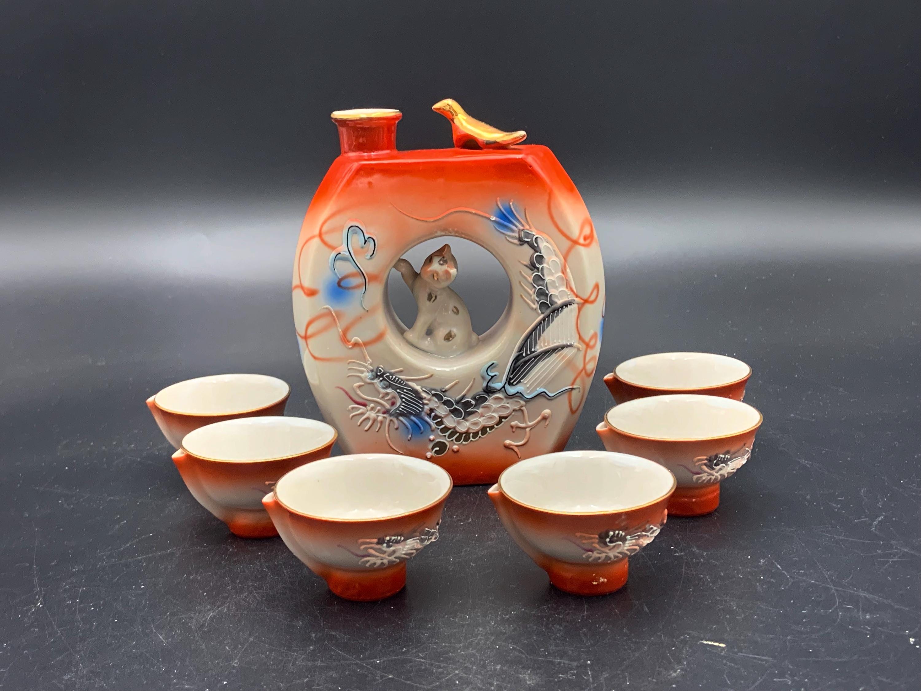 鳥の餌入れ 半筒盃 瀬戸 盃 古道具 アンティーク Bird Whistling Sake Set - Etsy