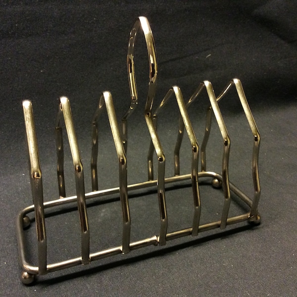 Retro vintage silver metal toast rack-Vintage toast rack or letter holder or napkin holder