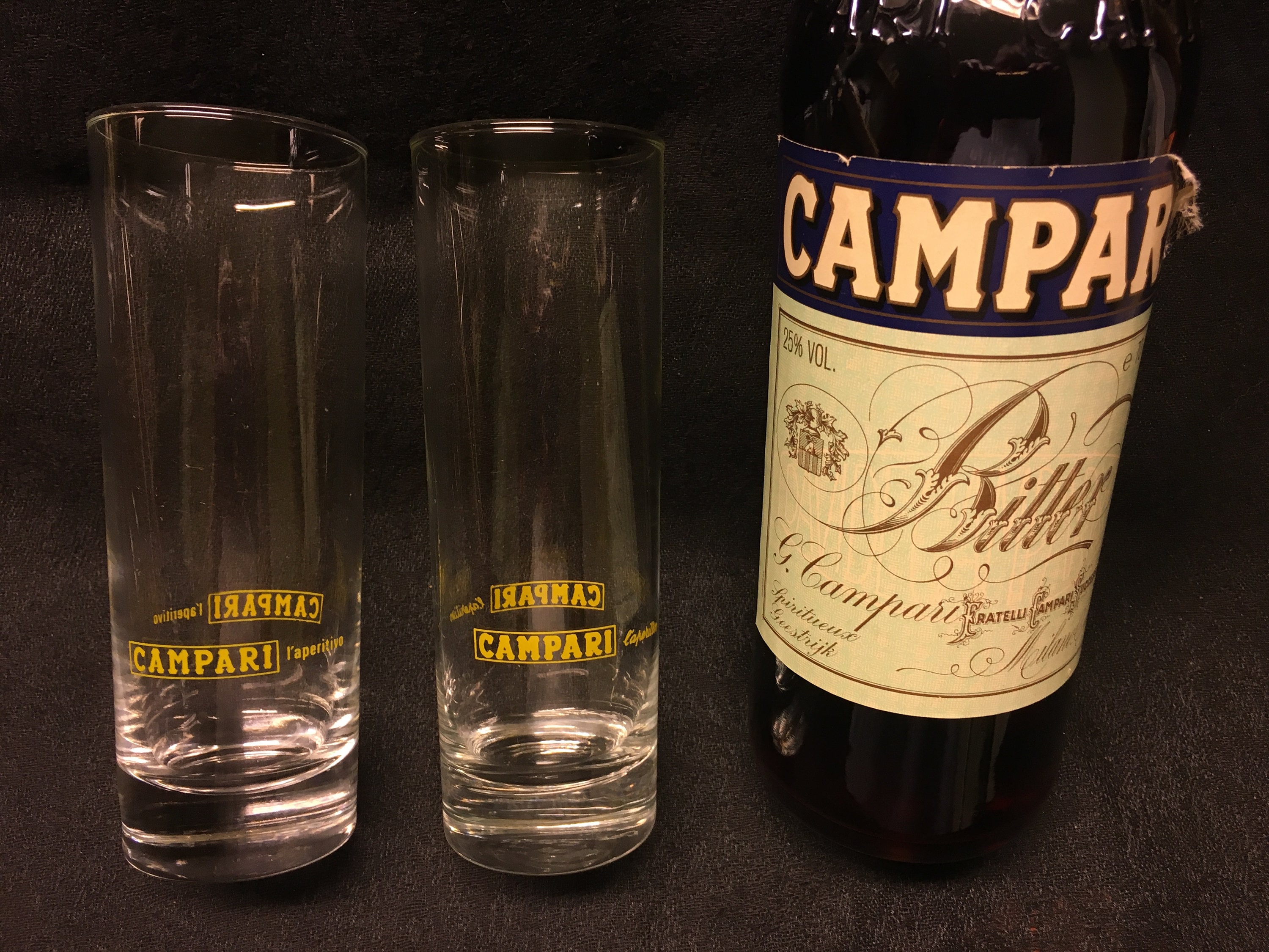 2 Vintage Campari Longdrink Glasses With Yellow Inscription Etsy UK