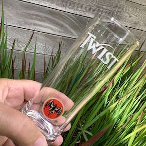 1 vintage Bacardi Twist rum tumbler glass, Bacardi, the Bacardi Collection, Bacardi collector&#39;s item, glass with Bacardi bat logo.