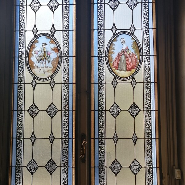 Painted Glass Windows Etsy