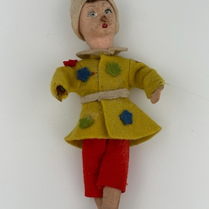 Antique Pinocchio puppet in papier-mâché and Lenci cloth (Turin) one hand missing 22 cm Collectible