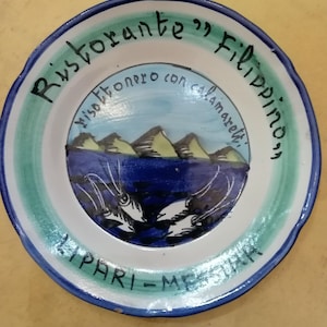 Good Memory Plate Restaurant "Filippino" Lipari - Messina Collectible Plate