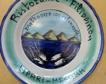 Good Memory Plate Restaurant &quot;Filippino&quot; Lipari - Messina Collectible Plate