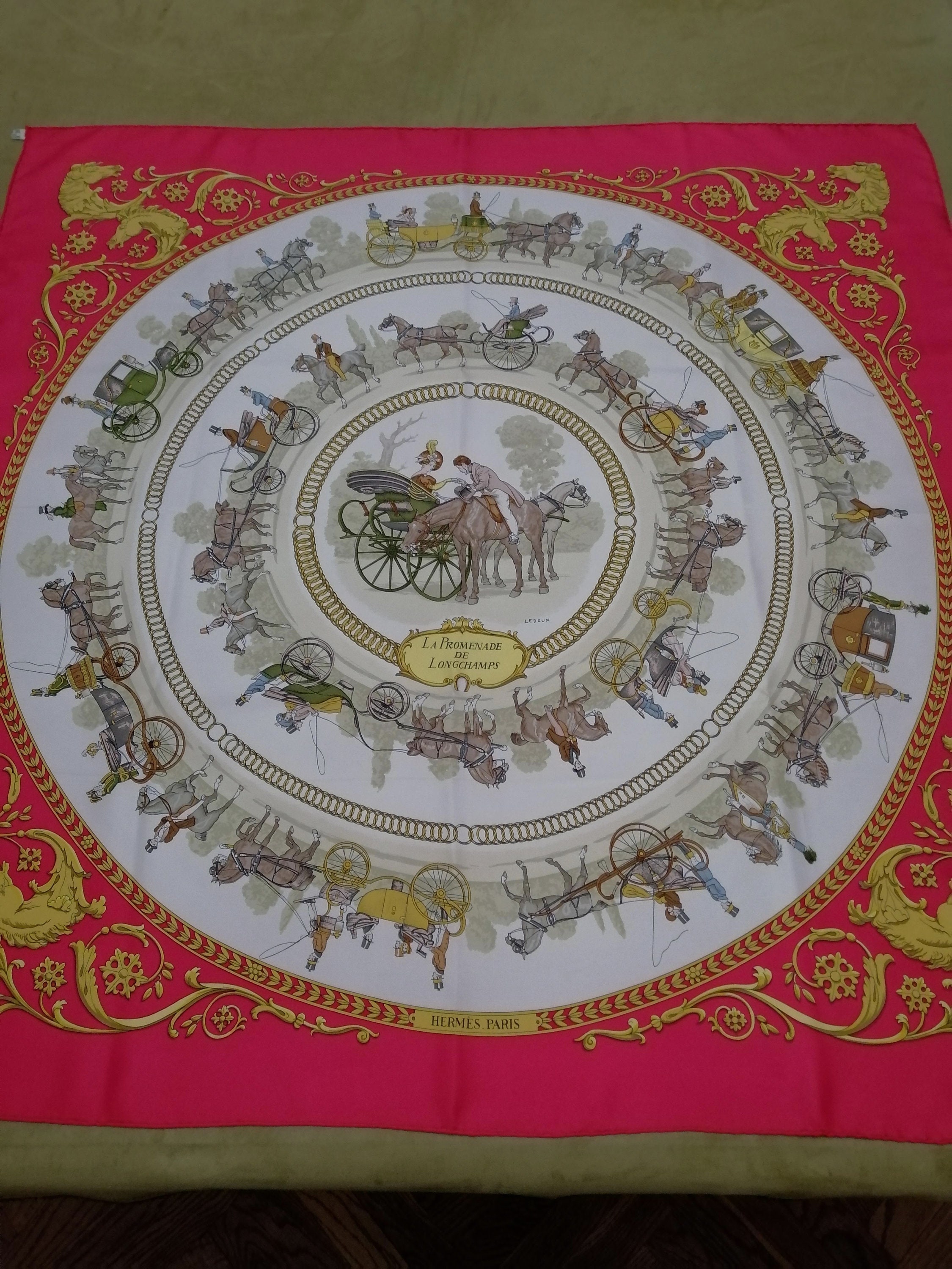 HERMES LA PROMENADE DE LONGCHAMPS スカーフ Original HERMES 1965 La Promenade De LONGCHAMPS Scarf - Etsy