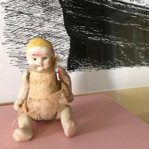 Vintage Bisque Porcelain Penny Doll in a Chemise Made in Japan