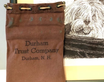 Vintage canvas banktas Durham Trust Company New Hampshire