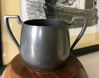 Genuine Pewter Sugar Bowl Art Deco