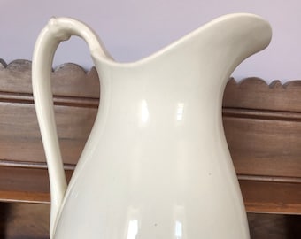 Antique White Ironstone China Warranted Pitcher