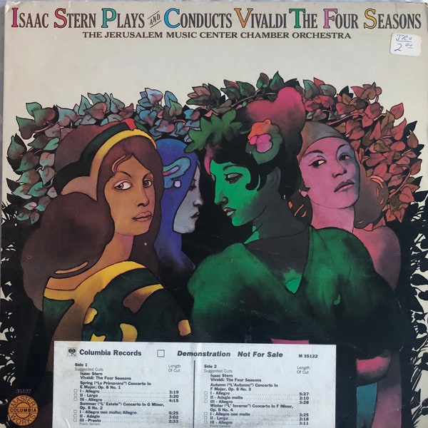 Isaac Stern Plays and Conducts Vivaldi The Four Seasons The Jerusalem Music Center Chamber Orchestra Columbia Masterworks 1978 Vintage Vinyl
