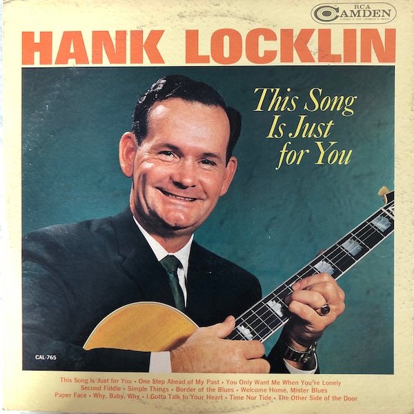 Hank Locklin This Song Is Just for You RCA Camden CAL-765 1963