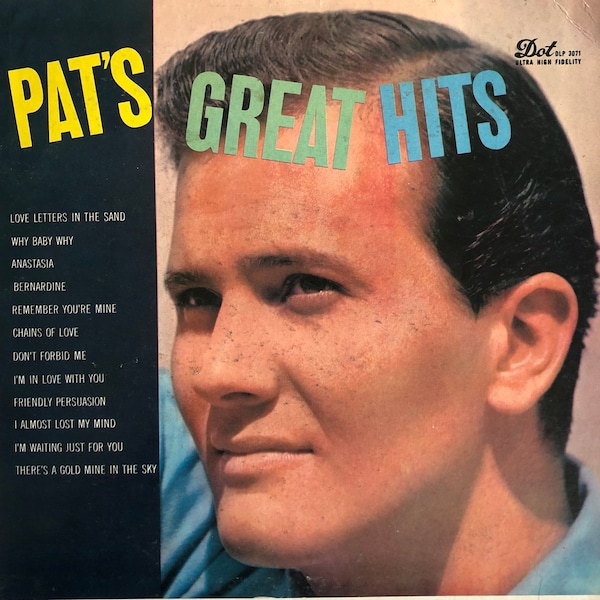 Pat Boone Pat's Great Hits Dot DLP 3071 1957 Vintage Vinyl Record Album