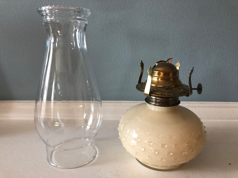 Vintage Lamplight Farms Hobnail Glass Oil Lamp Etsy