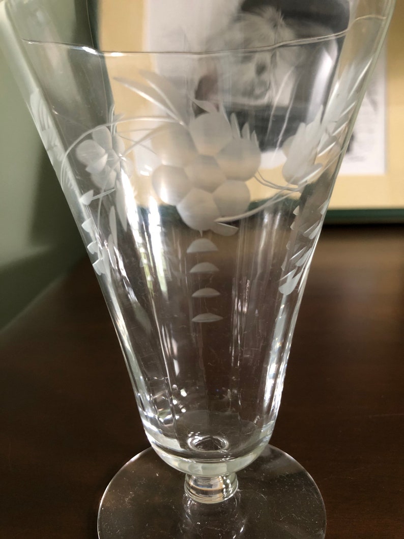 Vintage Gray Cut Optic Crystal Juice Glass Etsy