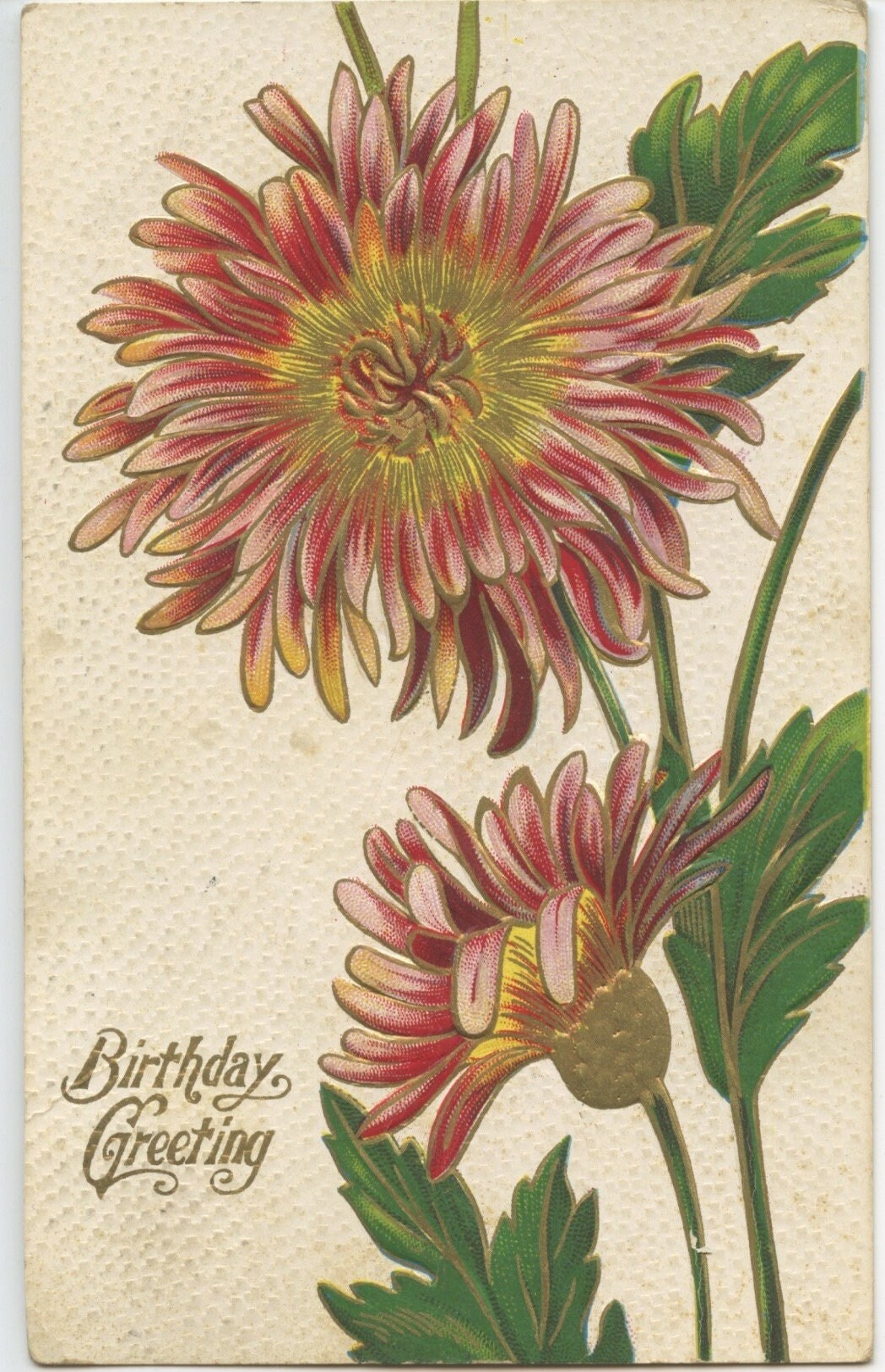 Antique Embossed Golden Age ZIM Birthday Postcard Ben Franklin