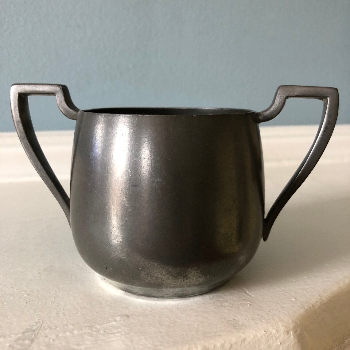 Genuine Pewter Sugar Bowl Art Deco Etsy