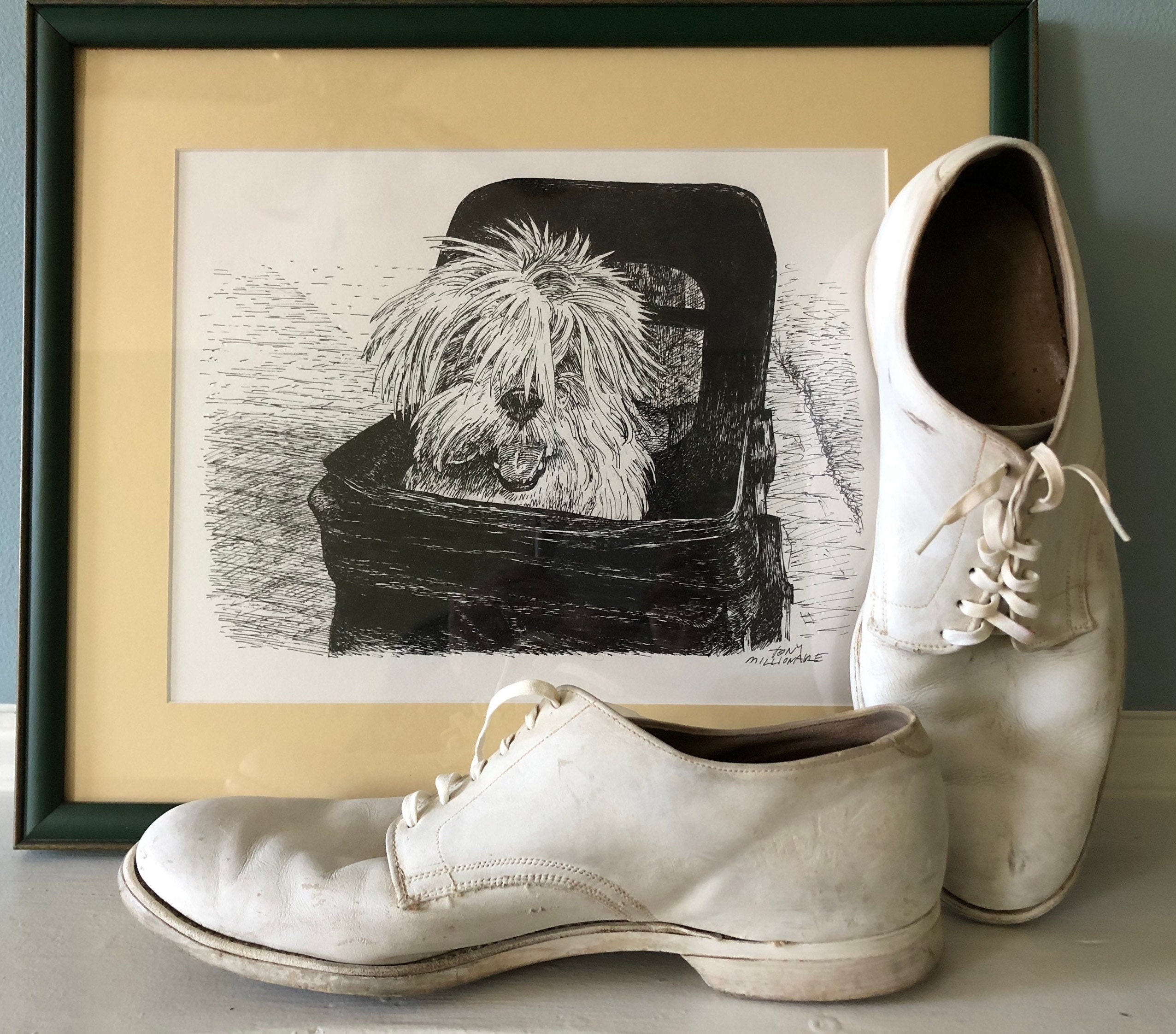 Vintage U.S. Naval Officer Dress White Buckskin Oxford Shoes 1960s