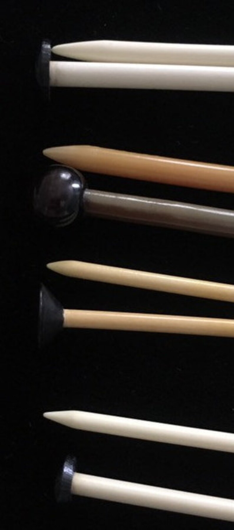 Antique Celluloid Knitting Needles 4 Pairs 1930s American Handicrafts