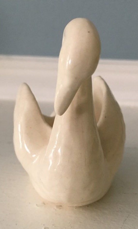 Vintage Ceramic Swan Ring Trinket Holder Mid-Cent… - image 9