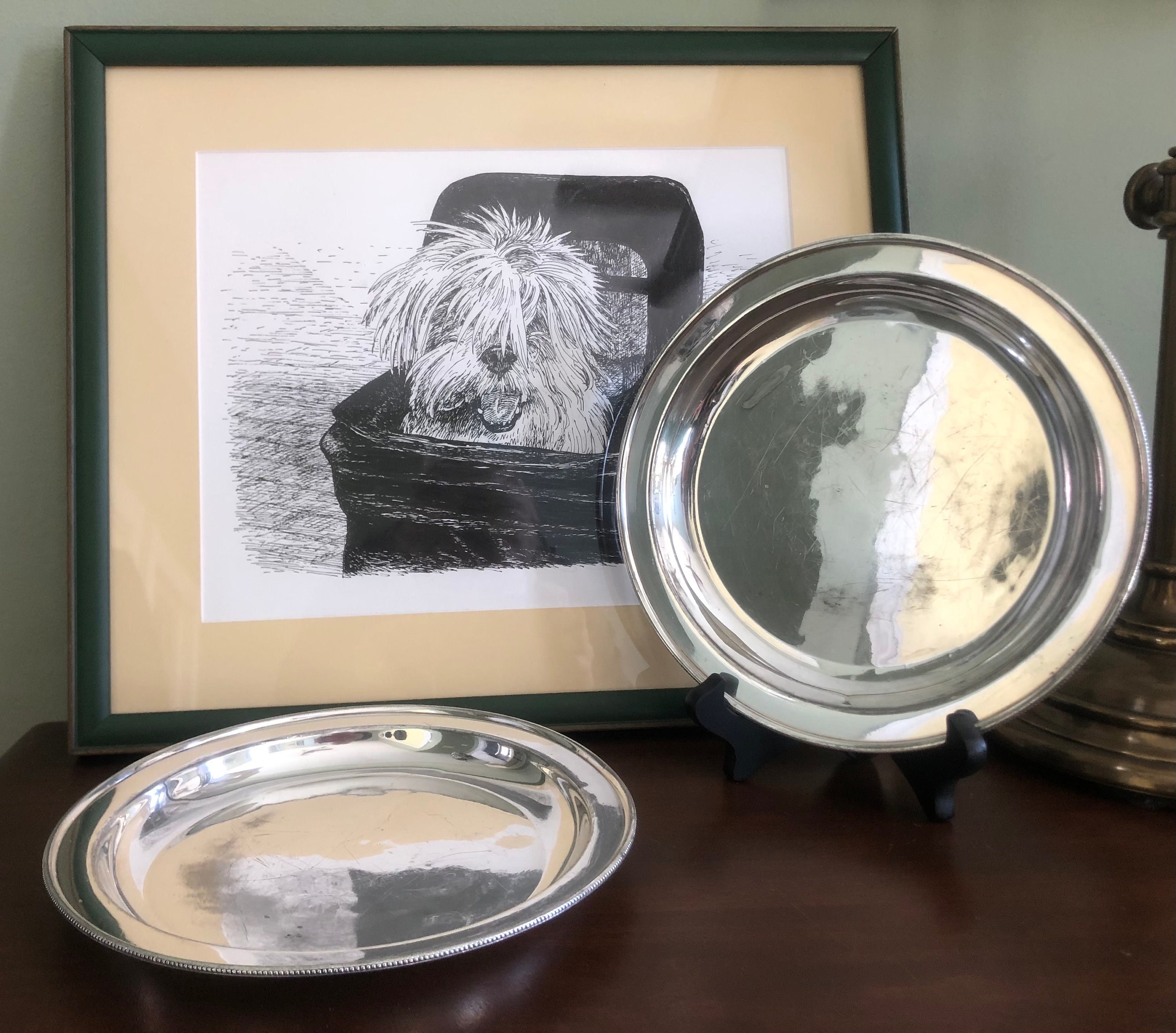 英国イギリスアンティーク 推定1900年代 Watteau Burslem Doulton ブルー＆ホワイト プレート 大皿 ロイヤルドルトン S018 英国イギリスアンティーク 推定1900年代 Watteau Burslem Doulton